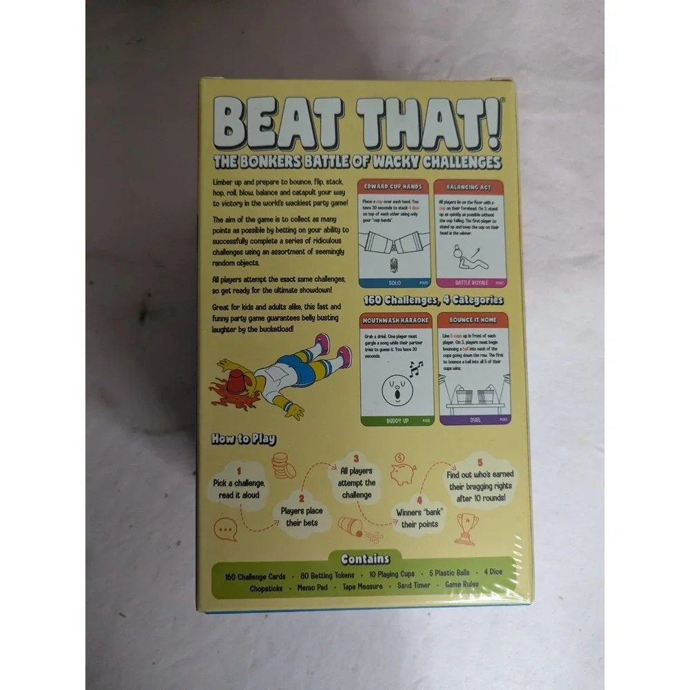Beat That Bonkers battle of wacky Challenges Game 2-8 players ages 9+‎ NEW